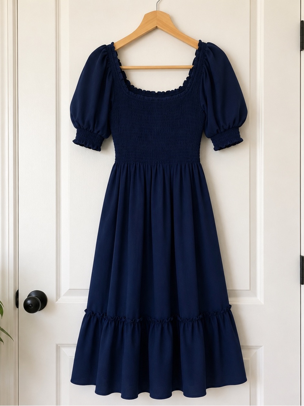 Louisa Nap Dress in Navy Cotton